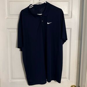 Nike Men's Navy Blue Dr-Fit Polo Shirt